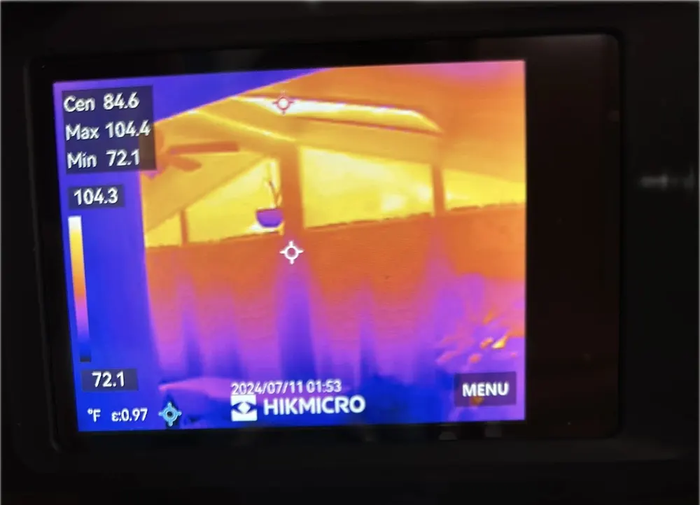Example thermal imaging shot from a home inspection