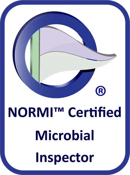 NORMI Certified Microbial Inspector badge